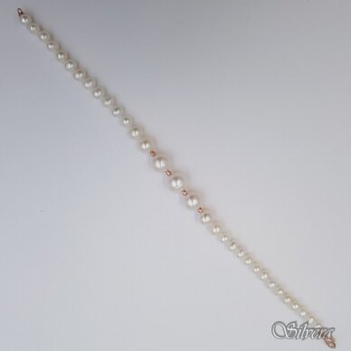 Kultivuotų perlų apyrankė su aukso detalėmis AA286; 21 cm 1