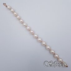 Kultivuotų perlų apyrankė su aukso detalėmis AA177; 21 cm