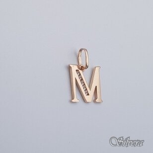Auksinis pakabukas su cirkoniais raidė "M"