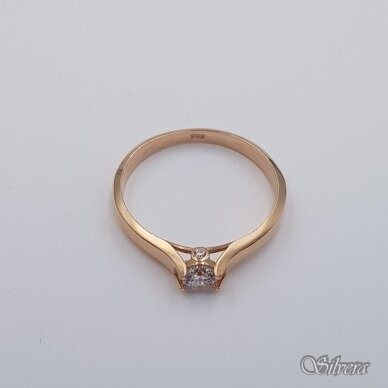 Auksinis žiedas su cirkoniais AZ657; 18 mm 1