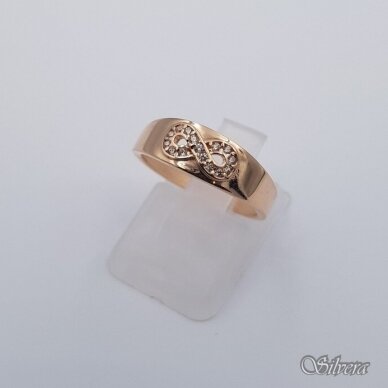 Auksinis žiedas su cirkoniais AZ682; 16 mm