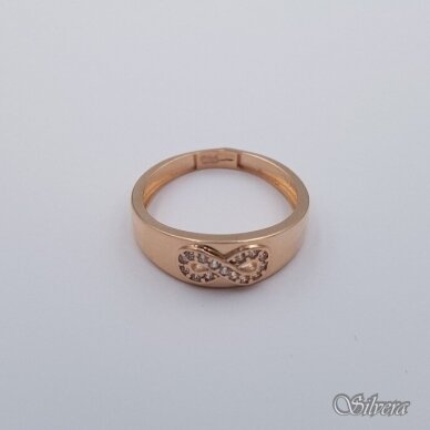 Auksinis žiedas su cirkoniais AZ682; 16 mm 1