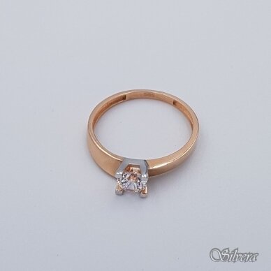 Auksinis žiedas su cirkoniu AZ110; 17,5 mm 1