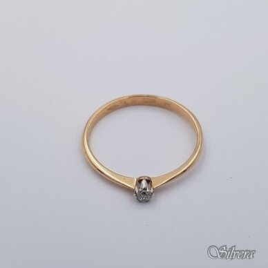 Auksinis žiedas su cirkoniu AZ688; 17,5 mm 1