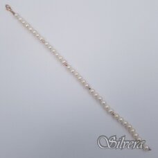 Kultivuotų perlų apyrankė su aukso detalėmis AA329; 18,5 cm