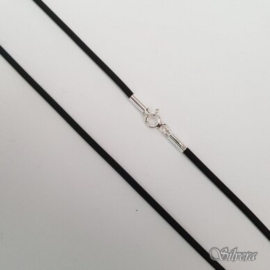 Odinė virvutė su sidabro detalėmis GO01; 60 cm