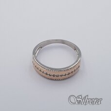 Sidabrinis žiedas su aukso detalėmis ir cirkoniais Z0005; 20,5 mm
