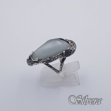 Sidabrinis žiedas su katės akies akmeniu Z617; 19,5 mm