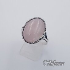 Sidabrinis žiedas su rožiniu kvarcu Z4151; 19 mm