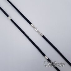 Šilkinė virvutė su sidabro detalėmis GS07; 60 cm