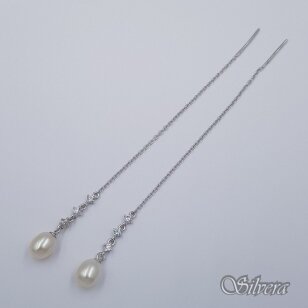 Sudraba auskari ar kultivētu pērli un cirkoniju Au5102