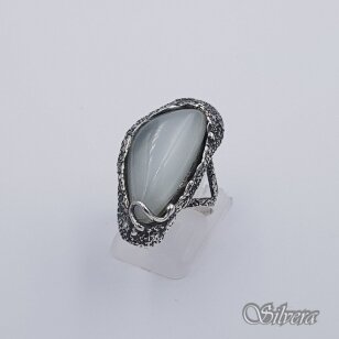 Sudraba gredzens ar kaķacs akmeni Z617; 18 mm
