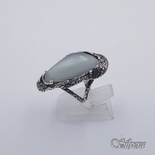 Sidabrinis žiedas su katės akies akmeniu Z617; 18 mm