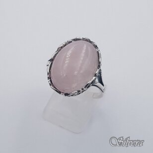Sidabrinis žiedas su rožiniu kvarcu Z4151; 19 mm