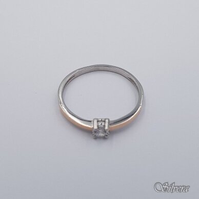 Sidabrinis žiedas su aukso detalėmis ir cirkoniu Z1998; 18,5 mm 1