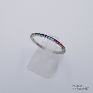 Sidabrinis žiedas su cirkoniais Z389; 17 mm
