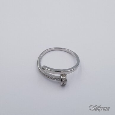 Sidabrinis žiedas su cirkoniais Z461; 17 mm 1