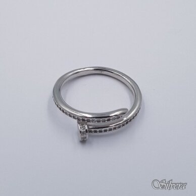 sidabrinis žiedas su cirkoniais Z583; 18,5 mm 1