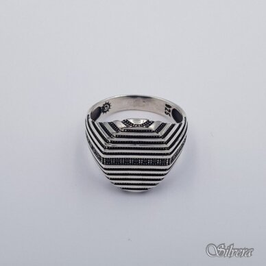 Sidabrinis žiedas su cirkoniais Z594; 20,5 mm 2