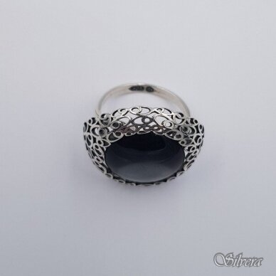 Sidabrinis žiedas su katės akies akmeniu Z539; 17 mm 2