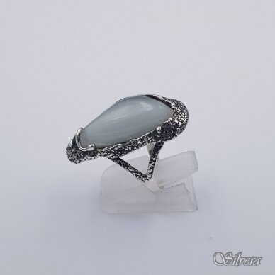 Sidabrinis žiedas su katės akies akmeniu Z617; 19,5 mm 1