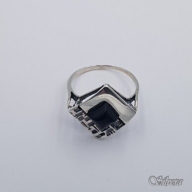 Sidabrinis žiedas su oniksu Z511; 18,5 mm 1