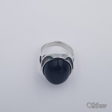 Sidabrinis žiedas su oniksu Z610; 18 mm 2
