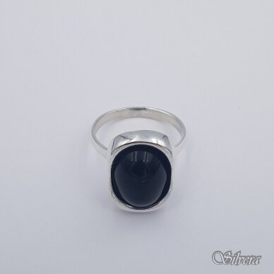 Sidabrinis žiedas su oniksu Z614; 19,5 mm 1