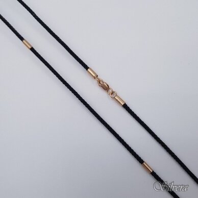 Šilkinė virvutė su paauksuoto sidabro detalėmis GS05; 60 cm