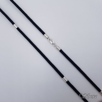 Šilkinė virvutė su sidabro detalėmis GS07; 45 cm