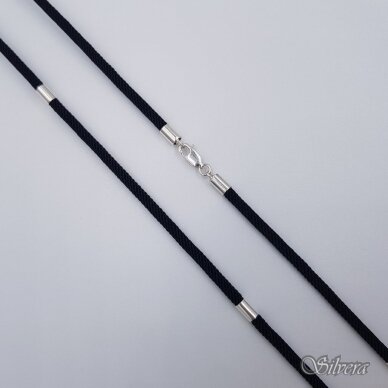 Šilkinė virvutė su sidabro detalėmis GS07; 55 cm