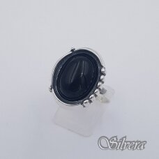 Sidabrinis žiedas su oniksu Z612; 20,5 mm